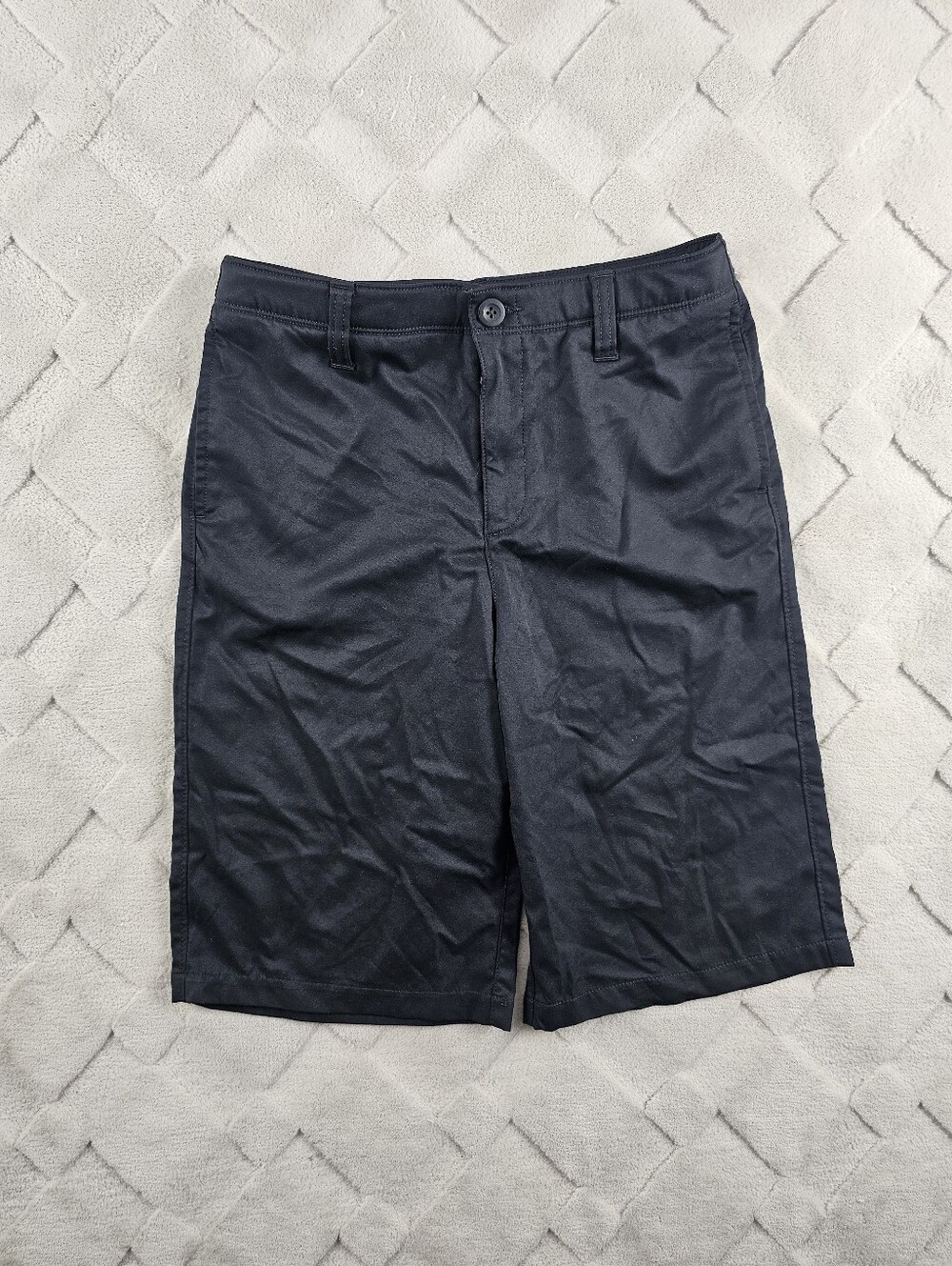 Under Armour Chino Shorts Youth 16 Boys Flat Front Black Stretchy